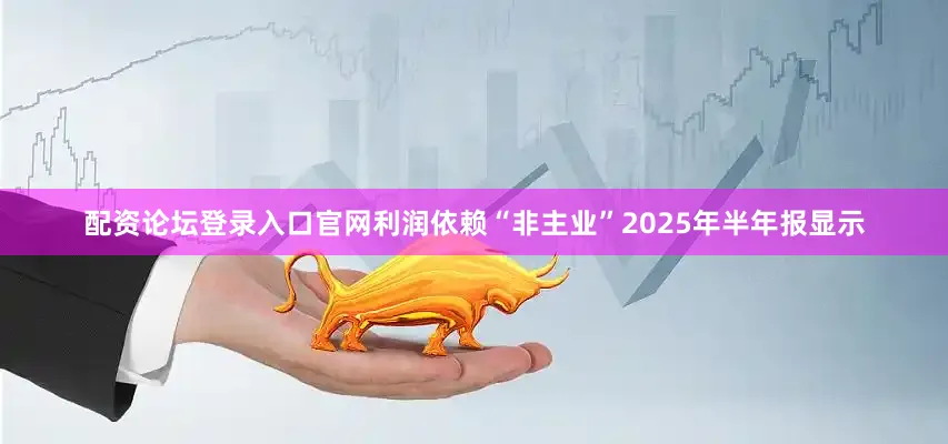 配资论坛登录入口官网利润依赖“非主业”　　2025年半年报显示